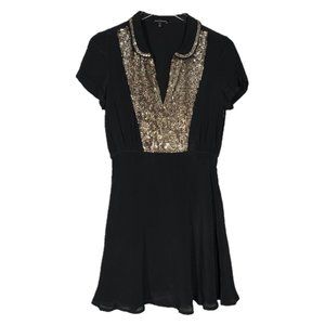 Juicy Couture Tuxedo Panel Sequin Mini Dress Size 4